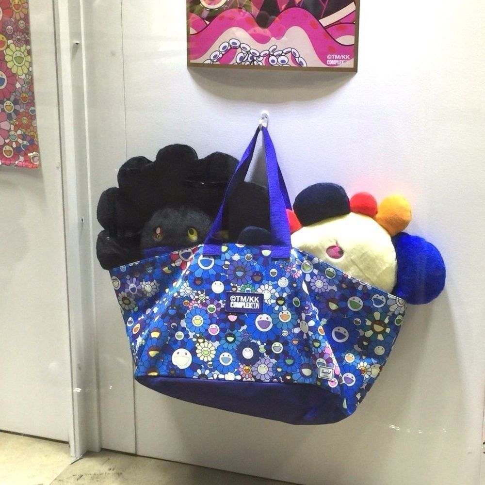 RARE! 2017 COMPLEXCON TAKASHI MURAKAMI HERSCHEL BLUE FLOWER XL TOTE SUPREME BAG - Picture 3 of 14